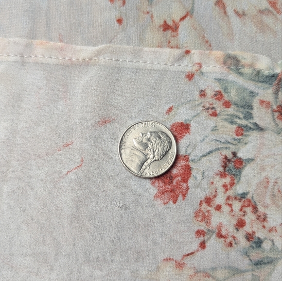 Baltic Born "Giselle" Light Grey Floral Long Sleeve Chiffon Dress With Slit - Picture 8 of 10